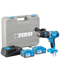 Fervi Trapano A Percussione 20V 2 Batterie 4Ah Mandrino Metallico