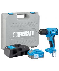 Fervi Trapano Avvitatore 20V 1 Batteria 4Ah Motore Brushless Blu