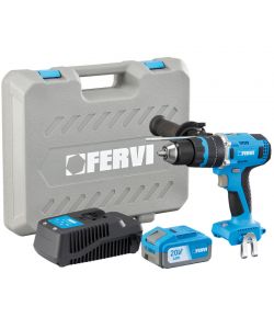 Fervi Trapano Percussione 20V 1x4Ah Brushless Mandrino Metallico