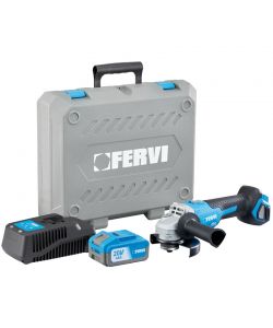 Fervi Smerigliatrice Angolare 125mm 20V Batteria 1x4Ah Motore Brushless