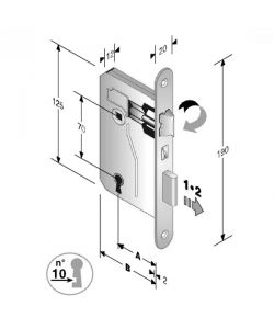 Serratura Patent Mm 8X70 E35 Bt Bronzata        Gb