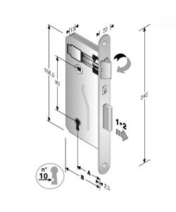 Serratura Patent Mm 8X90 E25 Bt Bronzata        Gb