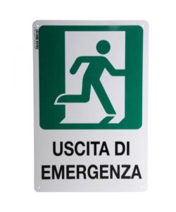Cartello Uscita Emergenza Dx 20X 30 Plastica