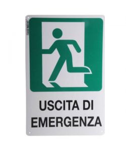 Cartello Uscita Emergenza Sx 20X 30 Plastica
