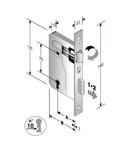 Serratura Patent Mm 8X70 E40 Bq Bronzata        Gb