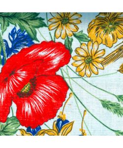 Tenda sole cotone e fiori 150 x 250 cm