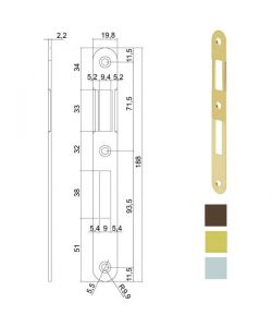 Incontro Serrature Patent Bt 8X70 Ottonato 570 Agb