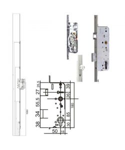 AGB Serratura Multipunto Sicurtop E50 - Argento - 16x2400 mm