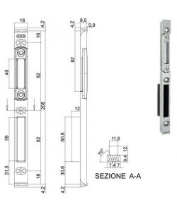 Incontro Serrature Sicurtop Mm 18X208 W11692 Agb