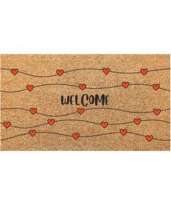 Zerbino Cocco/Pvc Welcome Cuori Cm 40X 70 Xtra