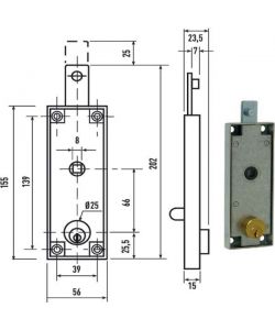Potent Serratura per Porte Basculanti - Zincata