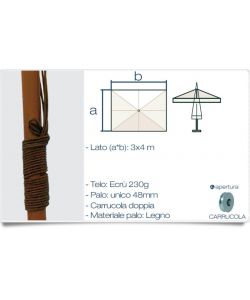Ombrellone Moia De Lux in Legno - Ecr - 3x4 m