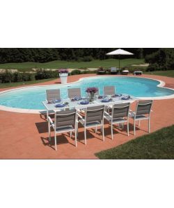 Moia Tavolo Allungabile in Alluminio Bianco - 135/270cm
