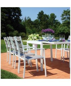 Moia Tavolo Allungabile in Alluminio Bianco - 135/270cm