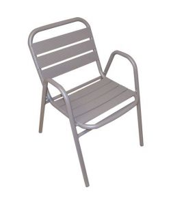 Sedia da Esterno Calipso - Alluminio con Braccioli - Tortora