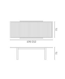 Tavolo da Giardino Capannori Allungabile - Alluminio - 106/212x75 cm