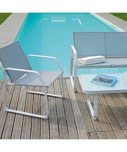 Moia Salotto da Giardino Anversa - Bianco e Grigio - Set Completo