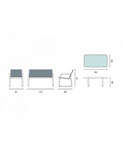 Moia Salotto da Giardino Anversa - Bianco e Grigio - Set Completo