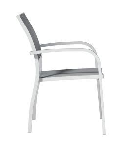 Sedia Viareggio da Esterno Textilene Grigio Chiaro - 56x65x86cm