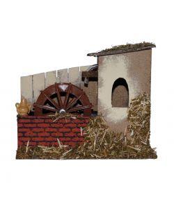 Mulino Funzionante - Decorazione Presepe - 26x13x22 cm