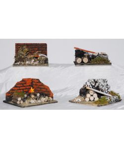 Scene Legname 11x11x7 cm - Paesaggi per Presepe - 4 Varianti Assortite