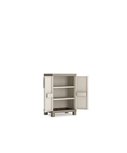 Keter Armadio Basso Excellence - Contenitore Salvaspazio 2 Ripiani - PVC - L 65 x P 45 x H 97 cm - Ideale per Terrazzo, Garage, Cucina, Bagno