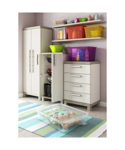 Keter Armadio Basso Excellence - Contenitore Salvaspazio 2 Ripiani - PVC - L 65 x P 45 x H 97 cm - Ideale per Terrazzo, Garage, Cucina, Bagno