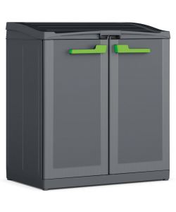Keter Armadio Riciclaggio Moby Compact 100 cm Grafite - Sistema di Riciclaggio Compatto - 3 Sacchi da 110 L - Design Moderno e Robusto