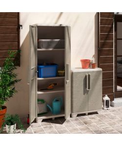 Keter Armadio Alto Wood Grain 68x39x182 cm - Armadio Multiuso Grigio