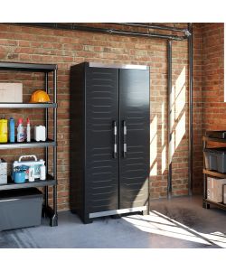 Keter Armadio in Resina Nero XL 88x45x181cm - Multiuso con 3 Ripiani