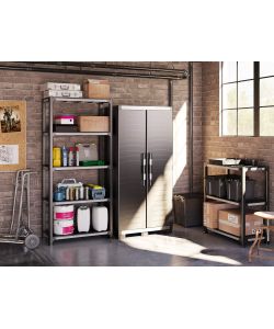 Keter Armadio in Resina Nero XL 88x45x181cm - Multiuso con 3 Ripiani