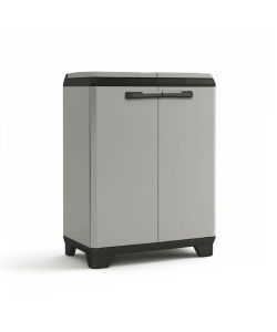 Keter Armadietto Raccolta Differenziata Planet Grigio e Nero - 68x39x92 cm - Facile Montaggio e Uso - Set Etichette Incluso