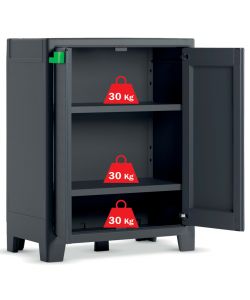 Keter Armadietto Moby Grigio Grafite 100 cm - Mobile Organizzatore Resistente - Armadio Esterno Impermeabile - Design Moderno e Sicuro