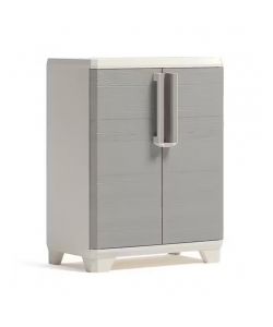 Keter Armadio Linear Wood Basso Grigio Tortora - Multiuso in Resina - L68xP39xH90 cm