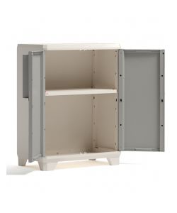 Keter Armadio Linear Wood Basso Grigio Tortora - Multiuso in Resina - L68xP39xH90 cm