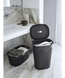 Keter Portabiancheria Filo Traforato Grigio Scuro 55L - 44x35x61 cm