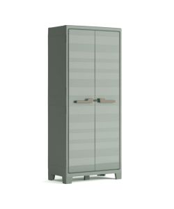 Keter Armadietto Multifunzionale Esterno Planet Grigio Giada - 80x44x182 cm - Armadio Multiuso in Plastica Riciclata
