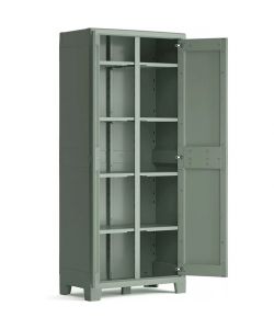 Keter Armadietto Multifunzionale Esterno Planet Grigio Giada - 80x44x182 cm - Armadio Multiuso in Plastica Riciclata