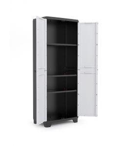 Armadio Alto Sistema Grigio e Nero 68 x 39 x 173 h cm