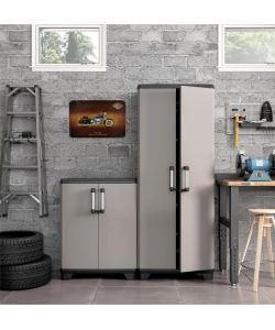 Armadio Utility Sistema Grigio e Nero 68 x 39 x 173 h cm Keter