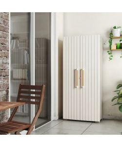 Keter Armadietto Multiuso Groove Beige e Sabbia - 80x45x180 cm - 8 Ripiani Regolabili