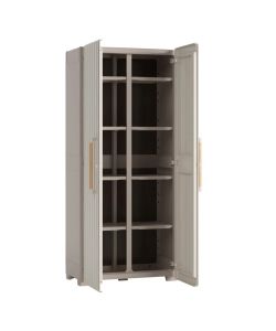 Keter Armadietto Multiuso Groove Beige e Sabbia - 80x45x180 cm - 8 Ripiani Regolabili