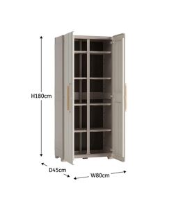 Keter Armadietto Multiuso Groove Beige e Sabbia - 80x45x180 cm - 8 Ripiani Regolabili