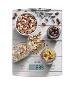 Laica Bilancia Cucina Digitale 5 kg Multicolore Vetro LCD Funzione Tara
