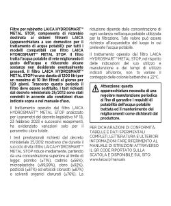 Laica Filtro Ricambio Hydrosmart - Efficace per 900L Acqua Filtrata