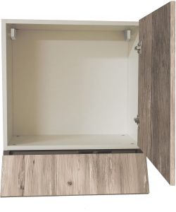 MABEL Pensile Cucina Sospeso 60 cm Bianco con Anta e Cappa Frontale