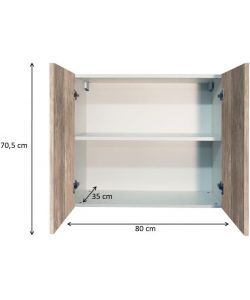 Pensile Cucina Node - Bianco Noce 80 cm con Anta a Battente