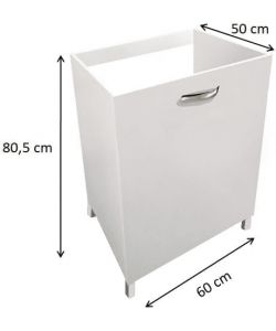 Mabel Mobile Sottolavello 60 cm Bianco 1 Anta Cucina Salvaspazio