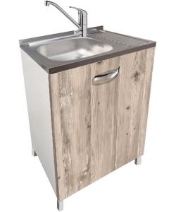 MABEL Mobile Sottolavello Cucina 60 cm Node 1 Anta Bianco Antigraffio
