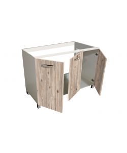 Mobile Sottolavello Node - 120 cm con 3 Ante e Maniglie Design